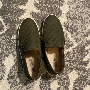 Steven Madden Olive Green Slip Ons